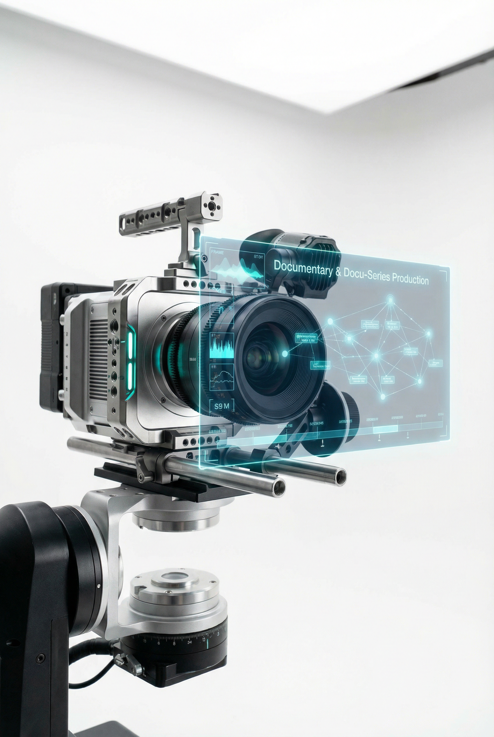 A cinema camera with a documentary overlay — an ecosystem captured as it happens